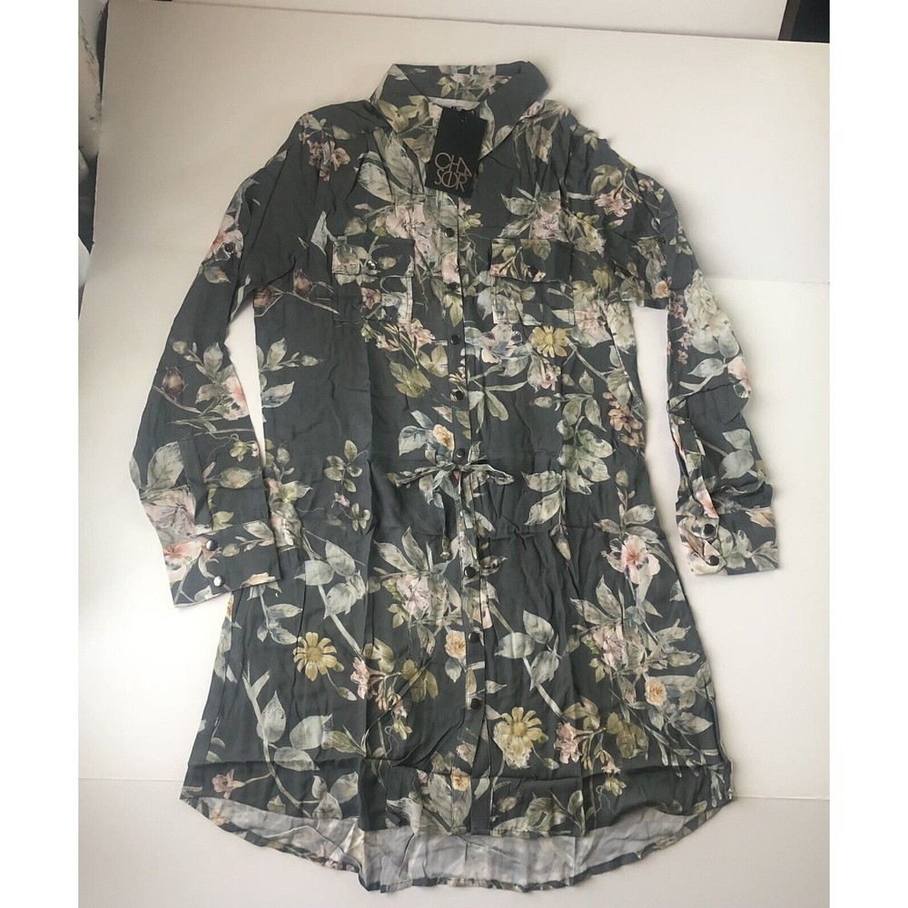 Chaser Floral Snap Button Dress - Size Medium
